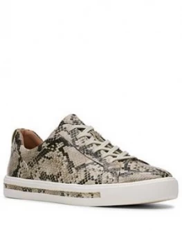 Clarks Un Maui Lace Leather Trainer - Natural Snake, Natural Snake, Size 6, Women