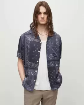 AllSaints Tikal Short Sleeve Bandana Print Shirt