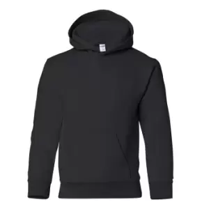 Gildan Heavy Blend Childrens Unisex Hooded Sweatshirt Top / Hoodie (S) (Black)