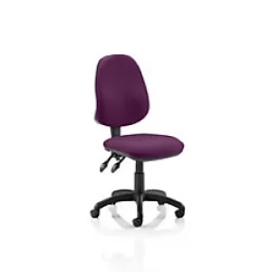 Dynamic Permanent Contact Backrest Task Operator Chair Without Arms Eclipse Plus II Tansy Purple Seat Without Headrest High Back