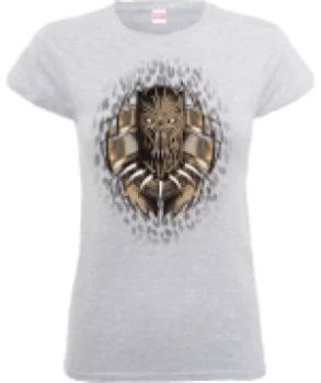 Black Panther Gold Erik Womens T-Shirt - Grey - XL