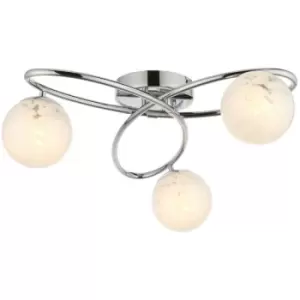 Endon - Maye 3 Light Multi Arm Glass Semi Flush Ceiling Lamp Chrome