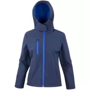 Result Core Womens/Ladies Lite Hooded Softshell Jacket (M) (Navy/Royal)