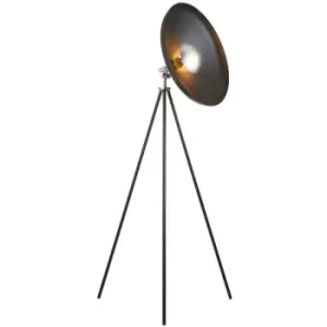 Merano Milan Complete Floor Lamp, Matt Black, Matt Nickel Plate