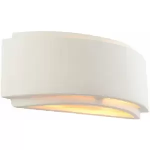 Loops - Wall Light Unglazed Ceramic & Gloss White 40W E14 Dimmable Living Room