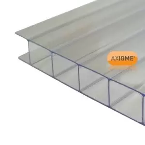 Axiome Clear Polycarbonate Twinwall Roofing Sheet (L)3M (W)1000mm (T)10mm