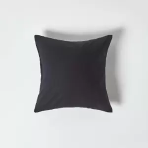 Black Continental Egyptian Cotton Pillowcase 200 Thread Count, 40 x 40cm - Black - Black - Homescapes