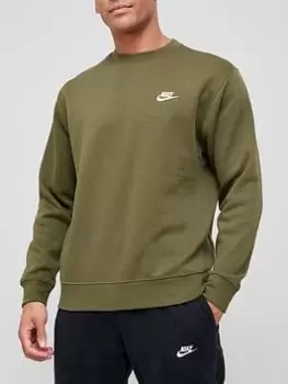 Nike Club Fleece Crew Sweat - Green Size M Men