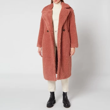 UGG Womens Gertrude Long Teddy Coat - Firewood - L