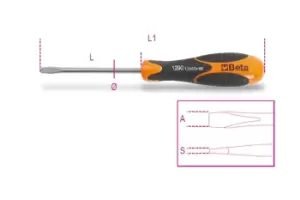 Beta Tools 1290INOX2,5X50 INOX Stainless Steel Slotted Screwdriver 2.5 x 50mm