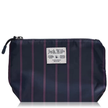 Jack Wills Edwich Mini Makeup Bag - Pink Navy Strip