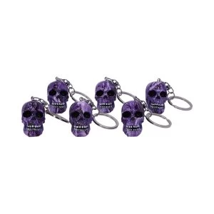 Purple Romance (Set of 6) Skull Keyrings