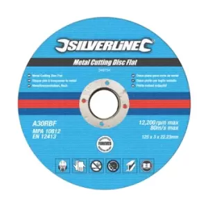 Silverline Metal Cutting Discs Flat 10pk - 125 x 3 x 22.23mm