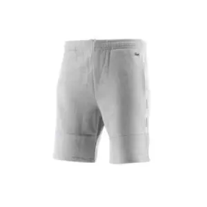 Lacoste Silver Chine Grey Branded Bands Cotton Fleece Blend Shorts