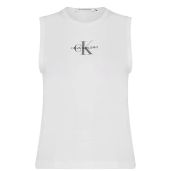 Calvin Klein Jeans Mono Logo Tank Top - YAF Bright WHT