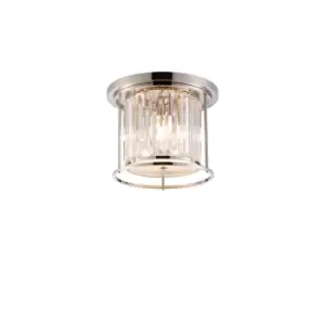 Guilford Ceiling Lamp, 3 Light E27, Polished Nickel, Clear