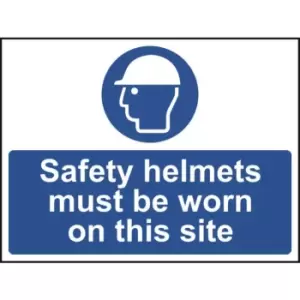 Safety helmets must be worn on this site - Sign - PVC (600 x 450mm)