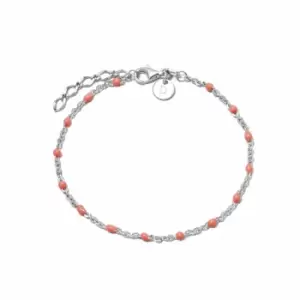 Daisy London 925 Sterling Silver Treasures Pink Beaded Bracelet Sterling Silver