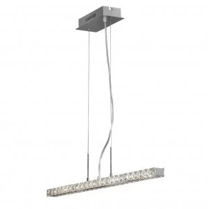 Ceiling Pendant Linear 12W LED 4000K Polished Chrome, Crystal