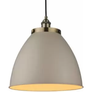 Hanging Ceiling Pendant Light grey & antique brass Industrial Lamp Bulb Holder