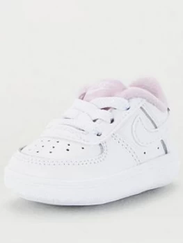 Nike Force 1 Crib Shoes - White/Lilac, White/Lilac, Size 3