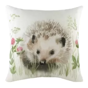 Hedgerow Hedgehog Cushion Multicolour, Multicolour / 43 x 43cm / Cover Only