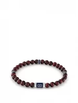 Tommy Hilfiger Wood Beards Brown Bracelet, Brown, Men