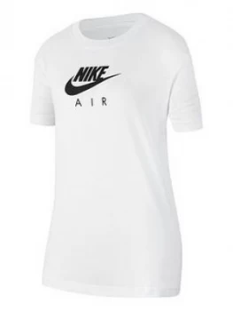 Nike Older Girls Air Boyfriend T-Shirt - White, Size S, 8-10 Years, Women