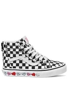 Vans Sk8-Hi Candy Hearts Childrens Girl Hi Top Trainers-Black/Multi, Black/Multi, Size 13