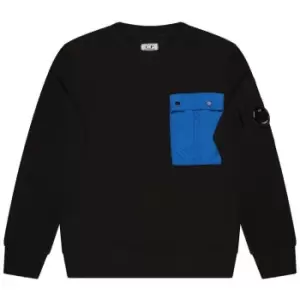 CP COMPANY Boys Fleece Mix Sweater - Black