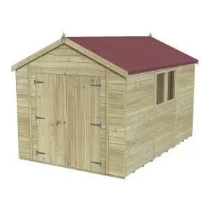 Forest Garden Timberdale 12X8 Apex Pressure Treated Tongue & Groove Solid Wood Shed With Floor - Assembly Service Included