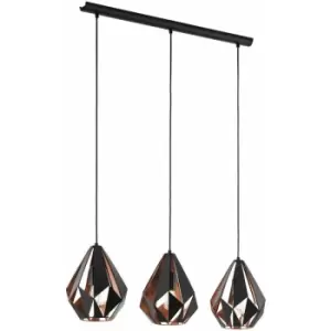 Hanging Ceiling Pendant Light Black Copper Geometric 3x 60W E27 Kitchen Island