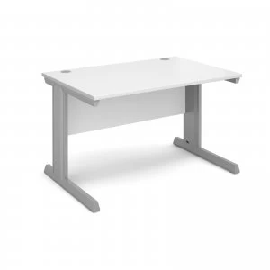 Vivo Straight Desk 1200mm x 800mm - Silver Frame White Top