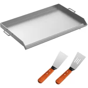 Vevor - Flat Top Griddle 31.9 x 16.9 Inch Stainless Steel Griddle Flat Top Grill Square Grill Plate Tripple Burner Stove Griddle Flat Top Plate for