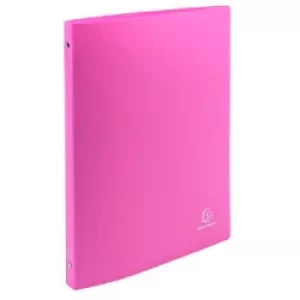 Exacompta Ring Binder Opaque 51194SE Polypropylene A4 15mm 4 ring Pink Pack of 25