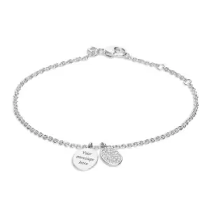 Diamonfire Silver Zirconia Pave Double Tag Bracelet