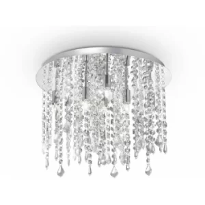 Crystal ceiling light ROYAL crystal 8 bulbs