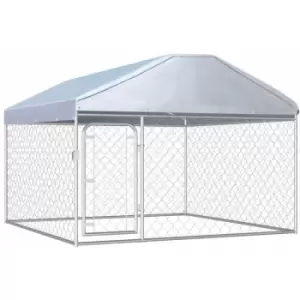 Vidaxl - Outdoor Dog Kennel with Roof 200x200x135cm Silver