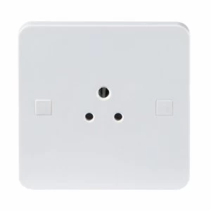 KnightsBridge Pure 9mm 2A White Round Pin 1G Single 230V Unswitched Socket