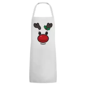 Grindstore Rudolph Face Christmas Full Apron (One Size) (White)