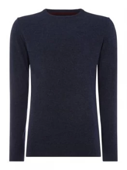 Mens Barbour Essential Lambswool Crew Neck Indigo