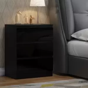 Stora Modern 3 Drawer Chest of Drawers - Black Gloss - Black Gloss