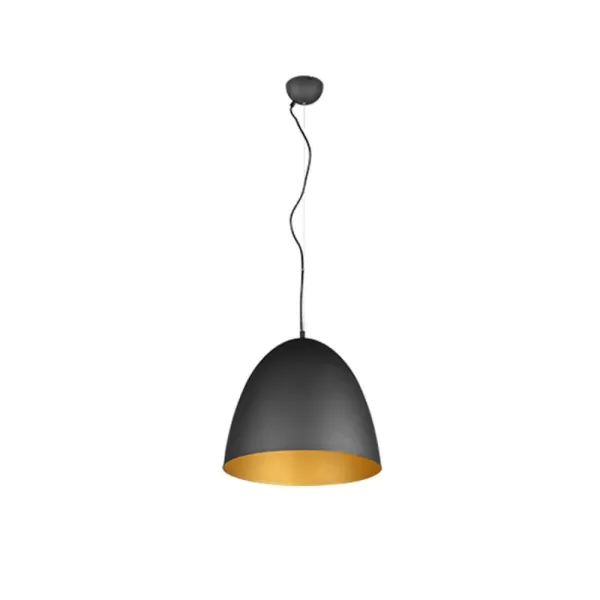 Tilda Modern 40cm Dome Pendant Ceiling Light Black, Gold