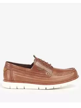 Barbour Hardy Leather Boat Shoes - Brown, Size 11, Men