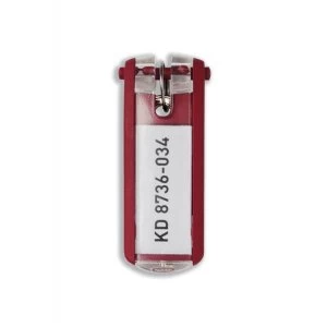 Durable Key Clip Key Holder Red Pack of 6