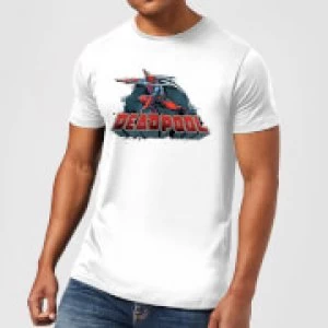 Marvel Deadpool Sword Logo Mens T-Shirt - White - 4XL