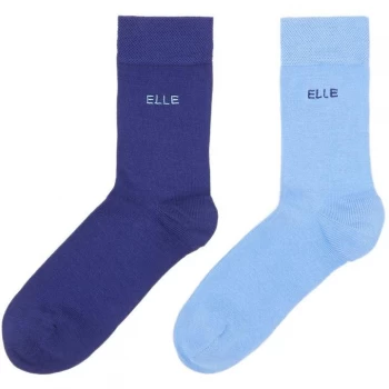 Elle Bamboo 2 pair pack ankle socks - Blue