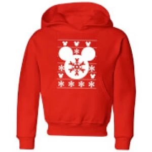 Disney Snowflake Silhouette Kids Christmas Hoodie - Red - 7-8 Years