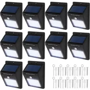 Tectake 10 LED Solar Wall Lights With Motion Detector Black