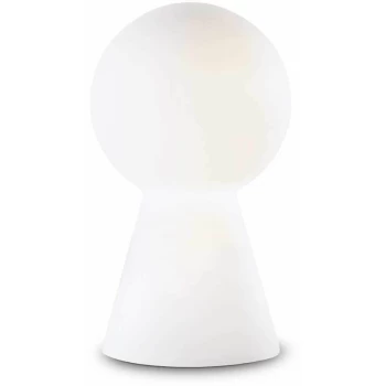 Ideal Lux Birillo - 1 Light Small Table Lamp White, E27